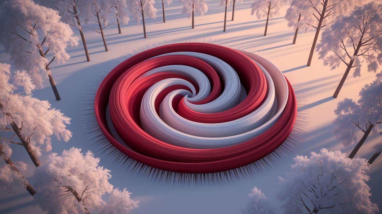 Mesmerizing Swirling Pattern in Snowy Landscape