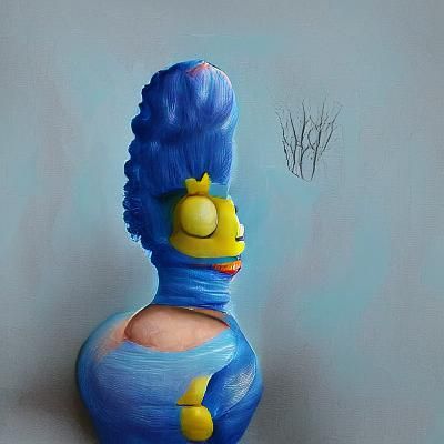 Hyperrealistic Marge Simpson Portrait