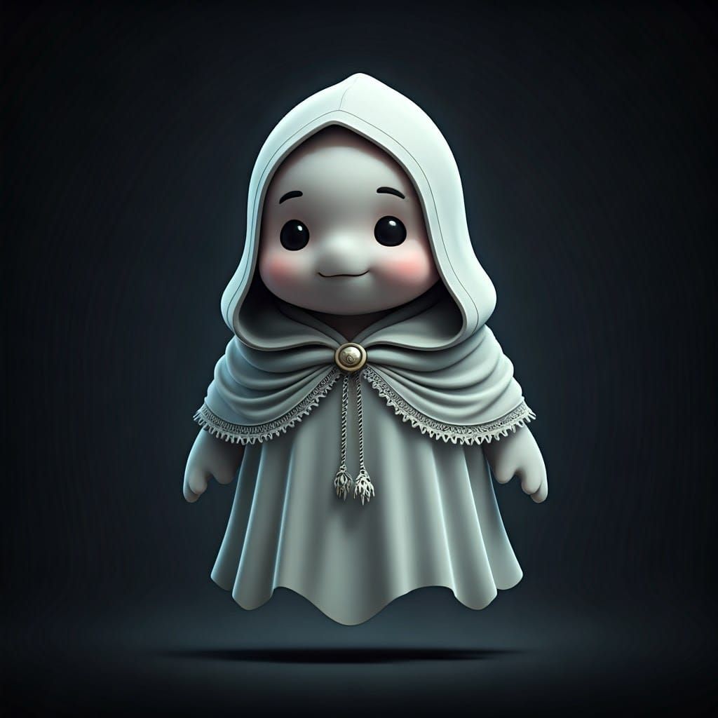 Ethereal Ghost Character in a Flowing Robe