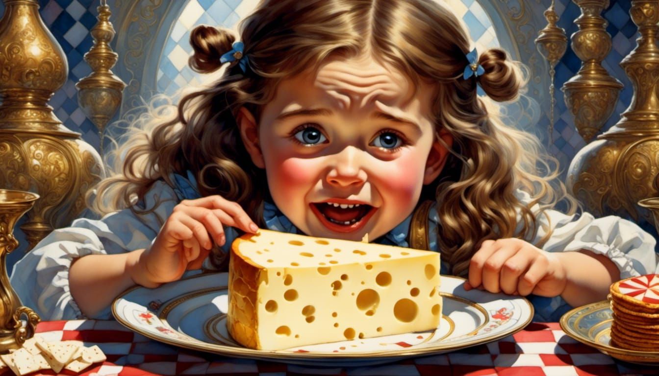 girl with smelly cheese