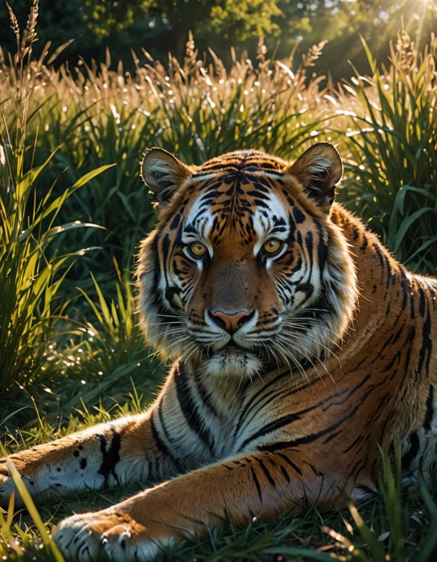 Glass Tiger in Tall Grass, Cinematic Film Still