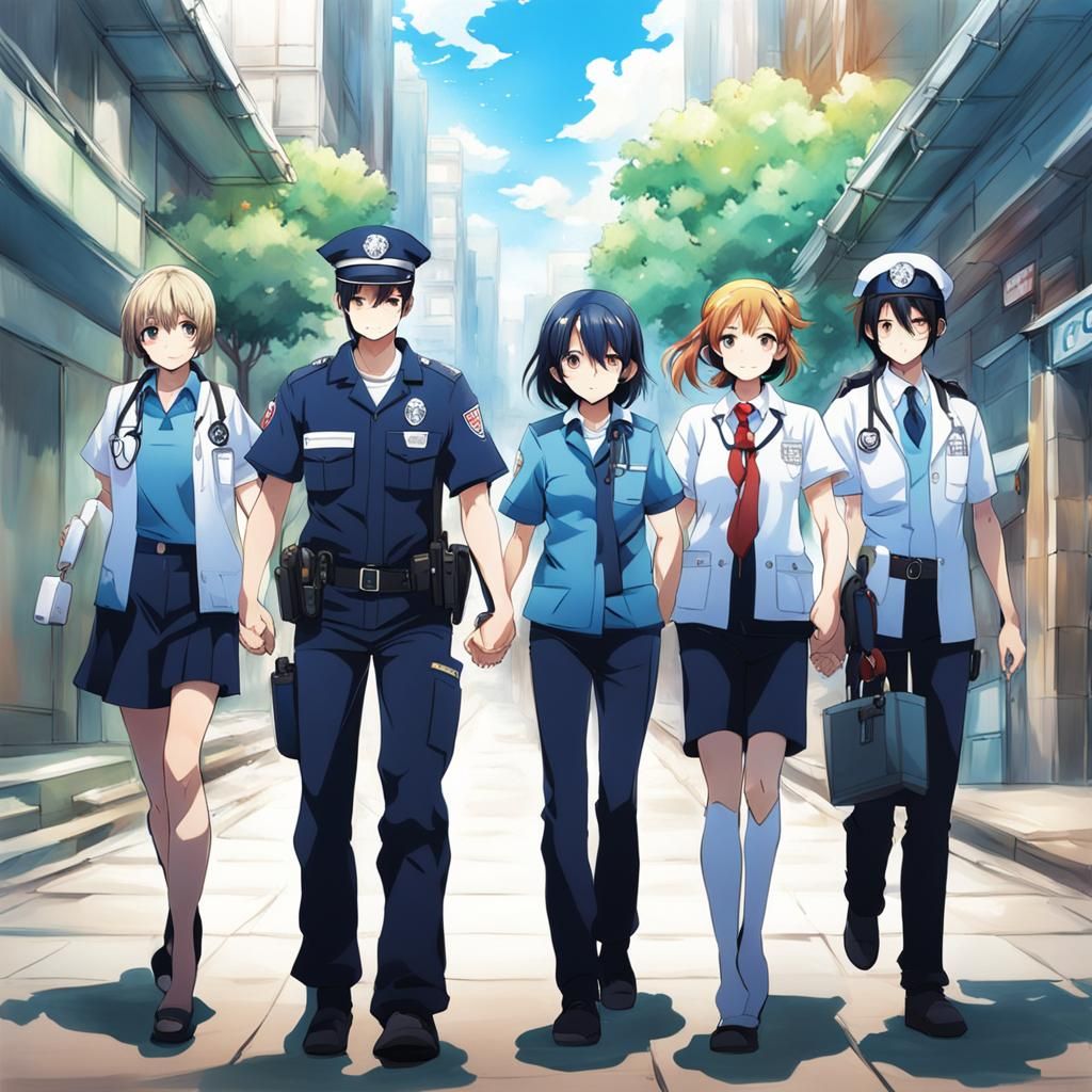 Four Women as Anime Style Heroines