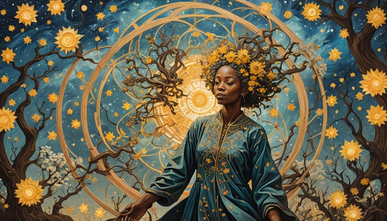 Hip-Hop Dancer Portrait with Double Exposure and Floral Elem...