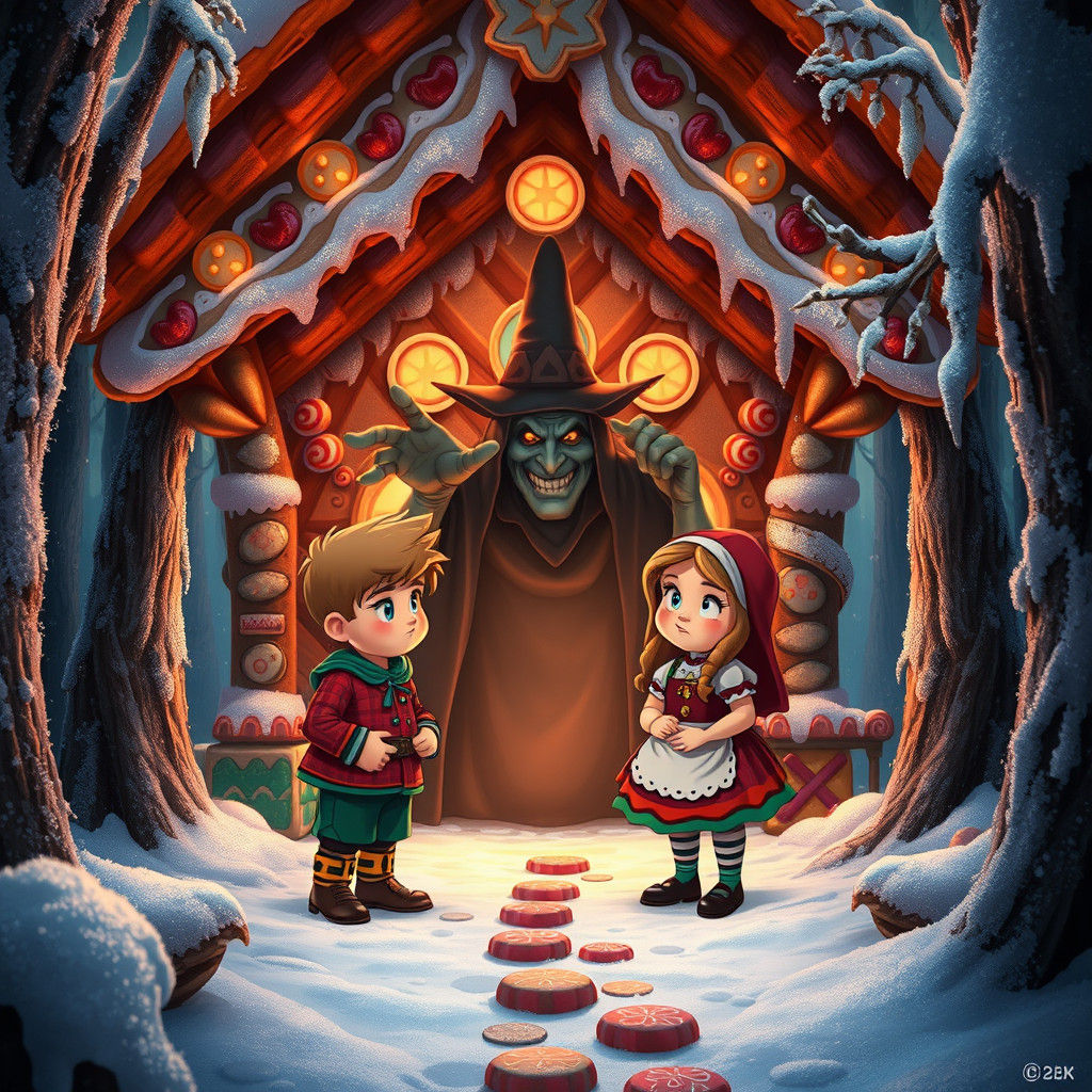 Hansel and Gretel Meet the Witch