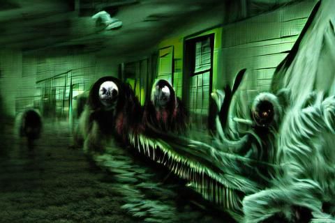 Terrifying Horror Monsters Chase Scene