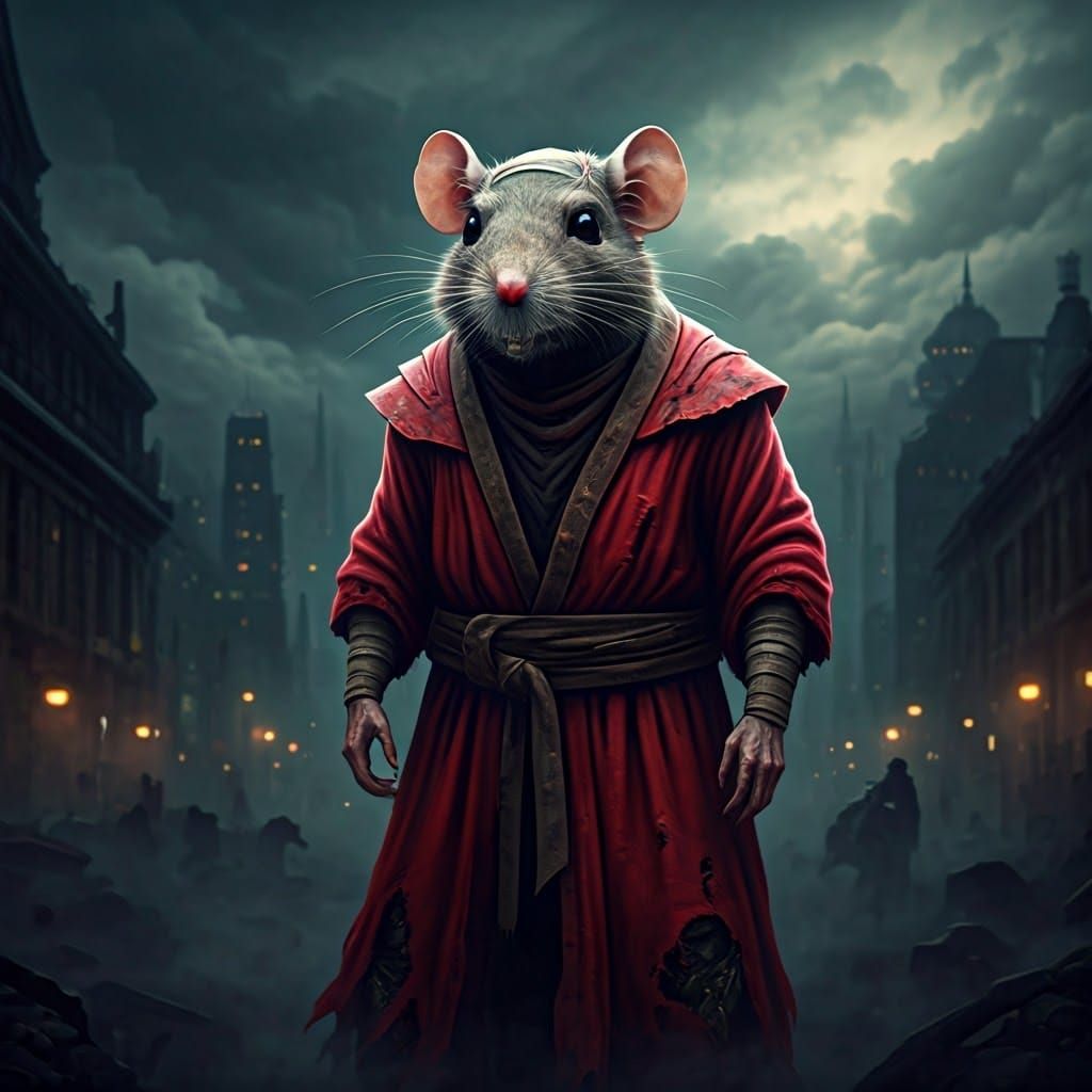 Zombie Splinter in Atmospheric Cityscape: Digital Matte Pain...