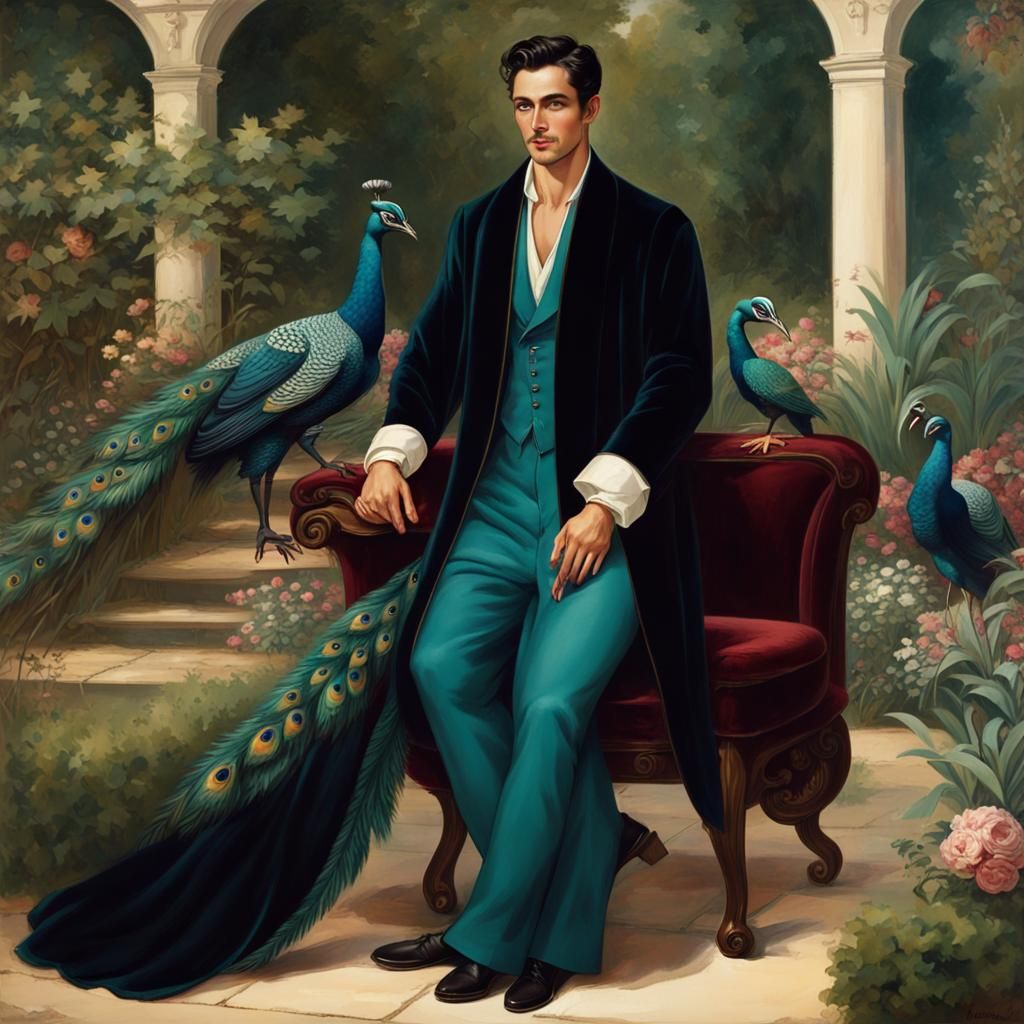 Lavish Garden Portrait of a Suave Young Man
