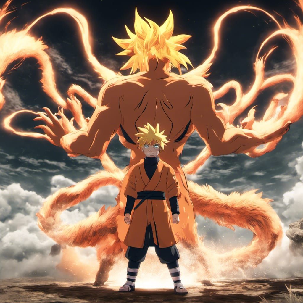 Naruto Uzumaki and Kurama in 3D Game Style