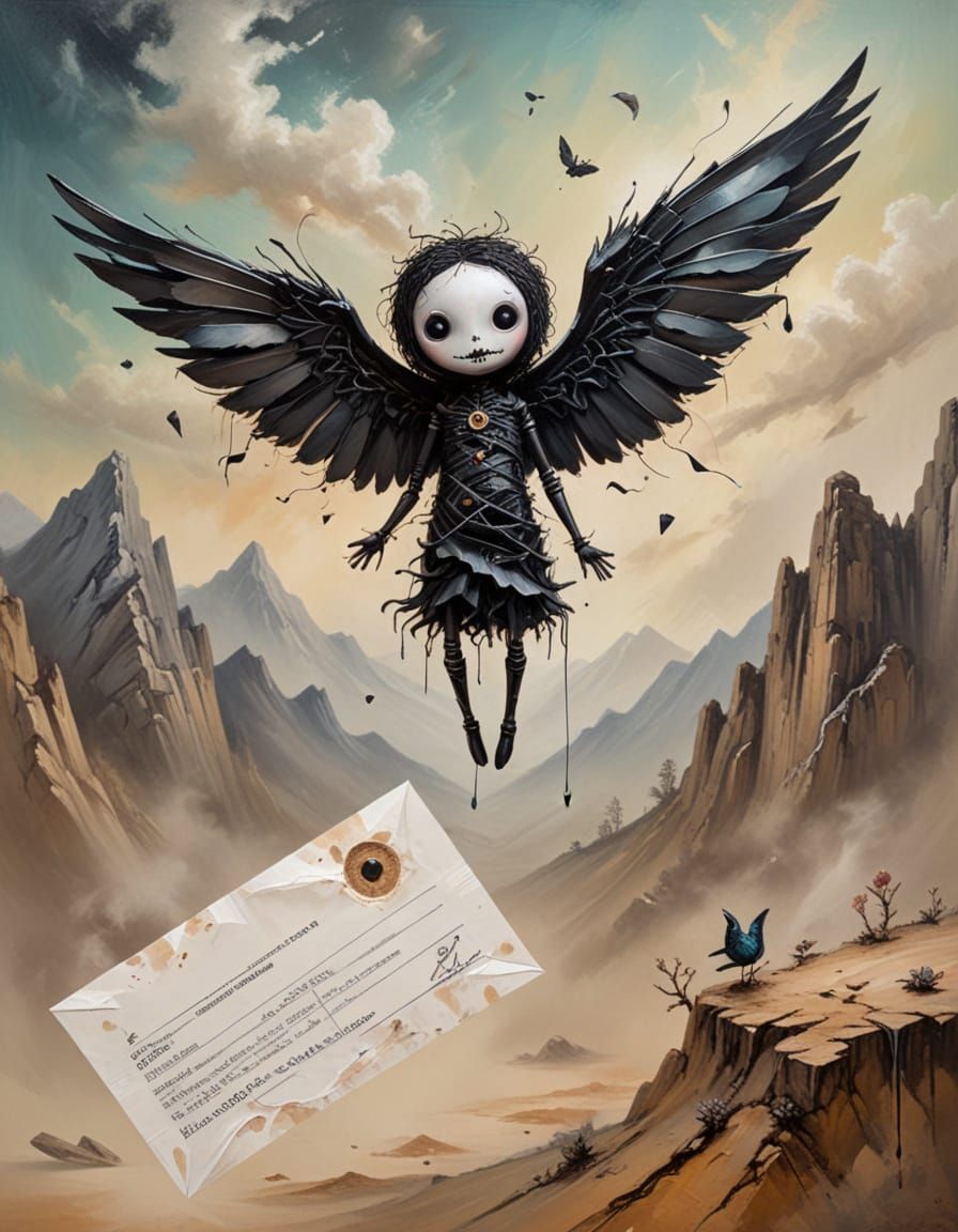 Whimsical Vortex Voodoo Doll in Cocktail Envelope