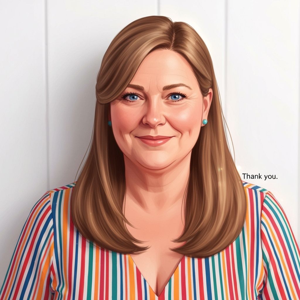 Semi-Realistic Cartoon Portrait of a Plus-Size Woman