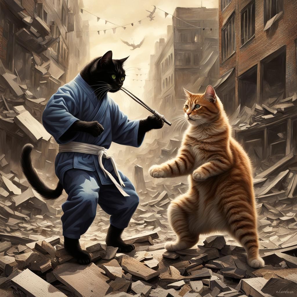 Sinister Cat Martial Arts Tournament in City Ruins