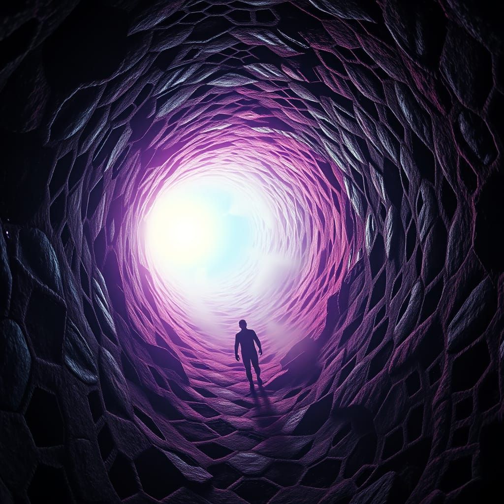 Claustrophobic Surrealism: A Terrified Figure in Collapsing ...