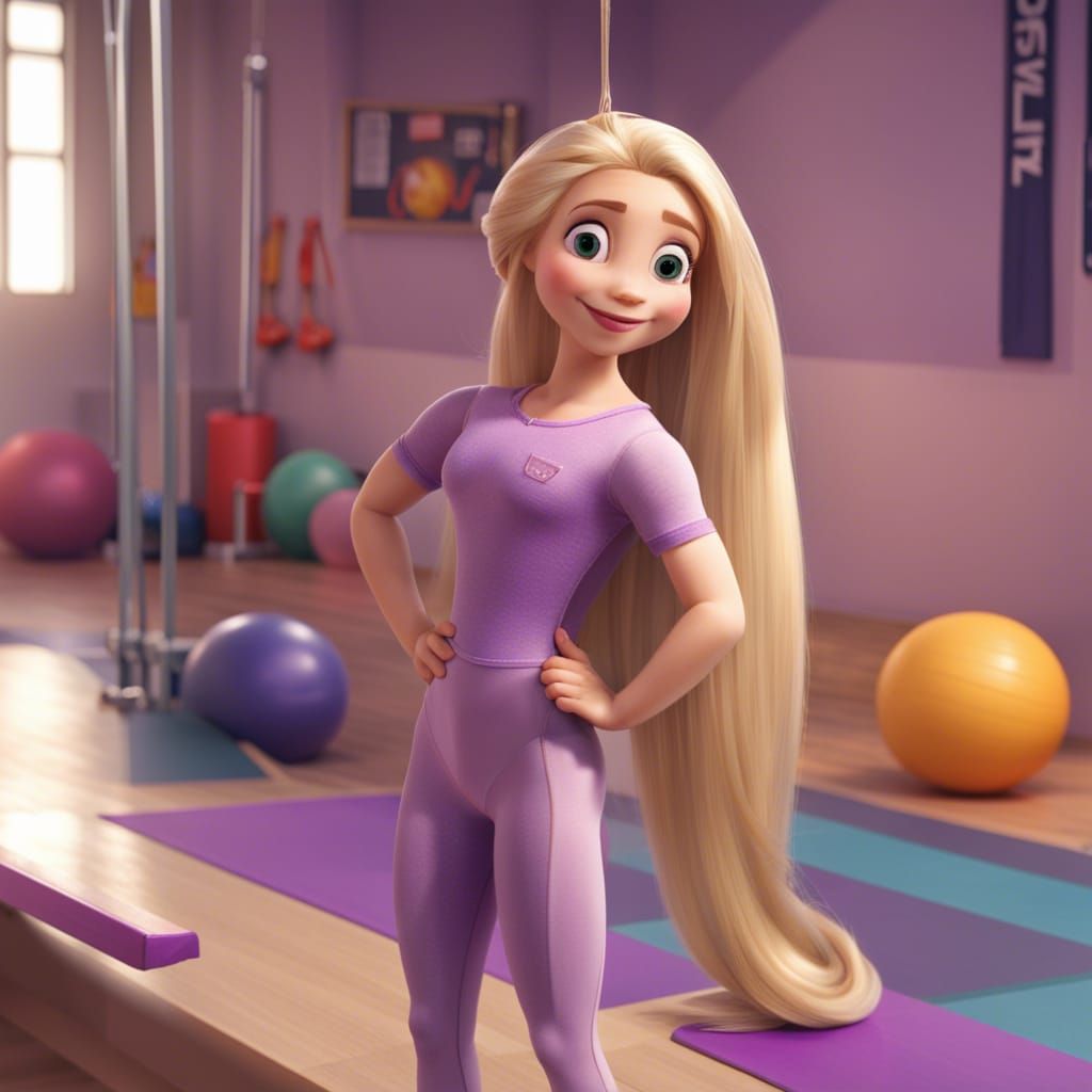 Rapunzel Training at the Gym