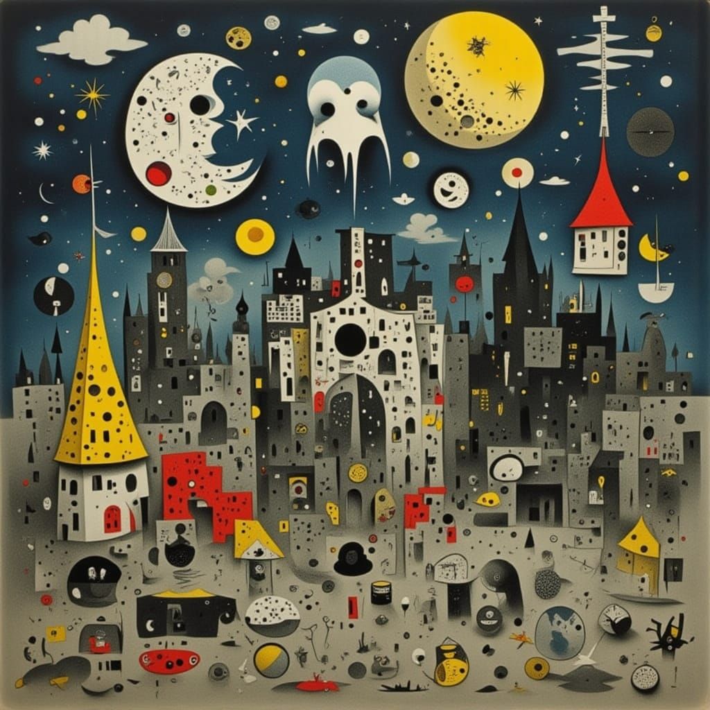 Surreal Landscape with Ethereal Figures