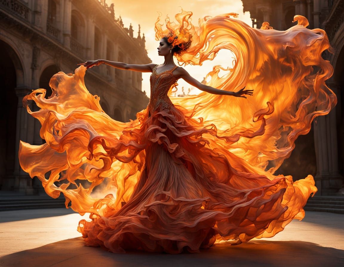 Lady Flame in Viscous Gelatinous Gown
