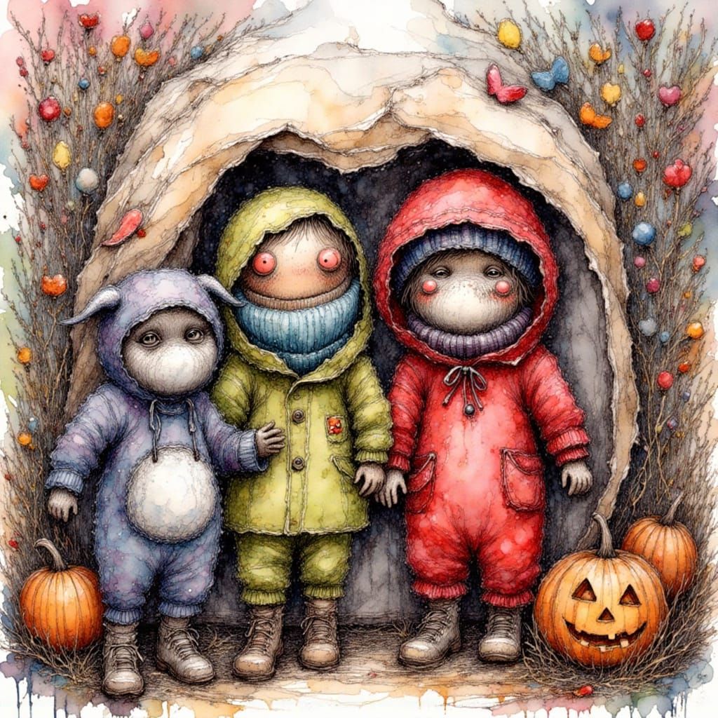 Monsters Disguised as Children for Trick-or-Treating