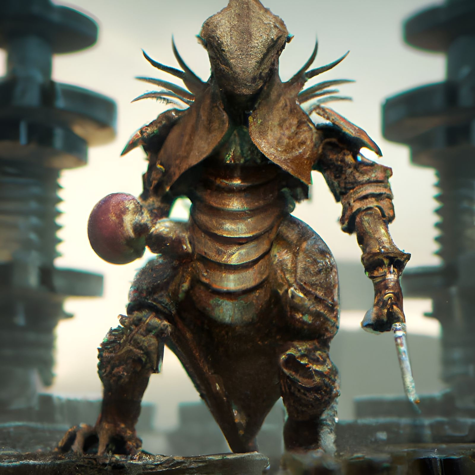 Lizard Warrior King in Alien Style