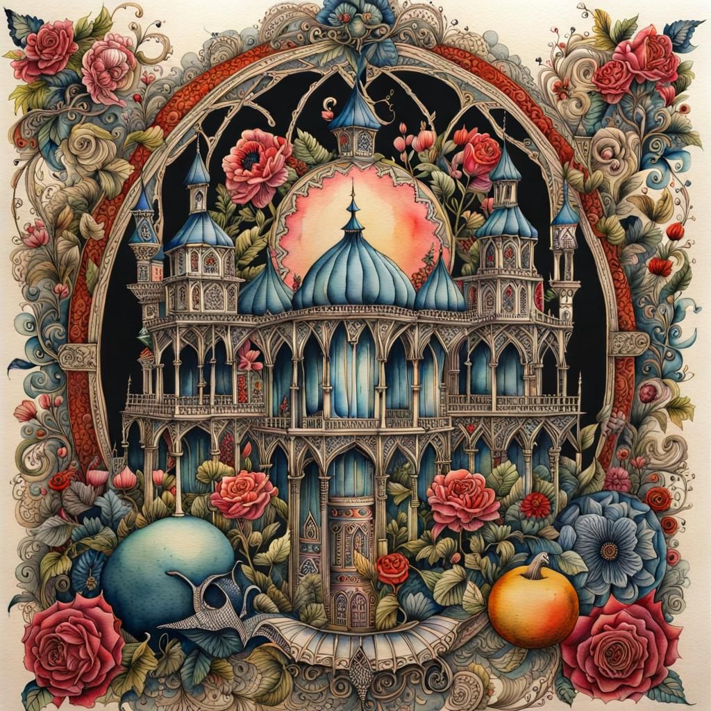 Gothic Watercolor of Painful Memories