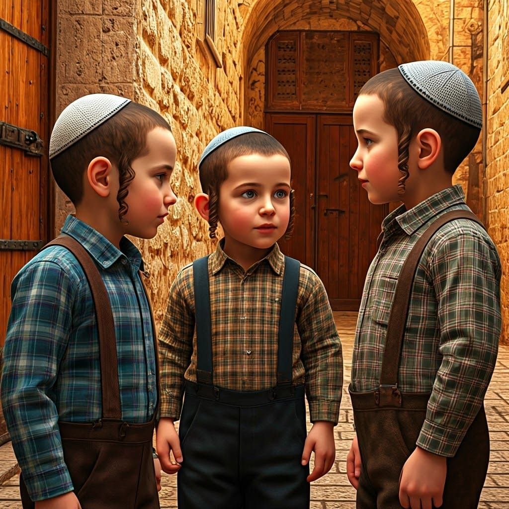 Children in Jerusalem: Anime-Inspired 3D Art