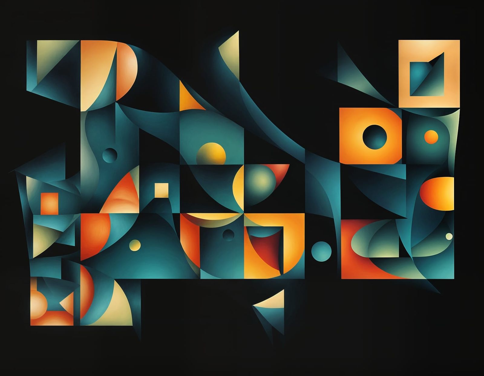 Abstract Design in Cubist Style