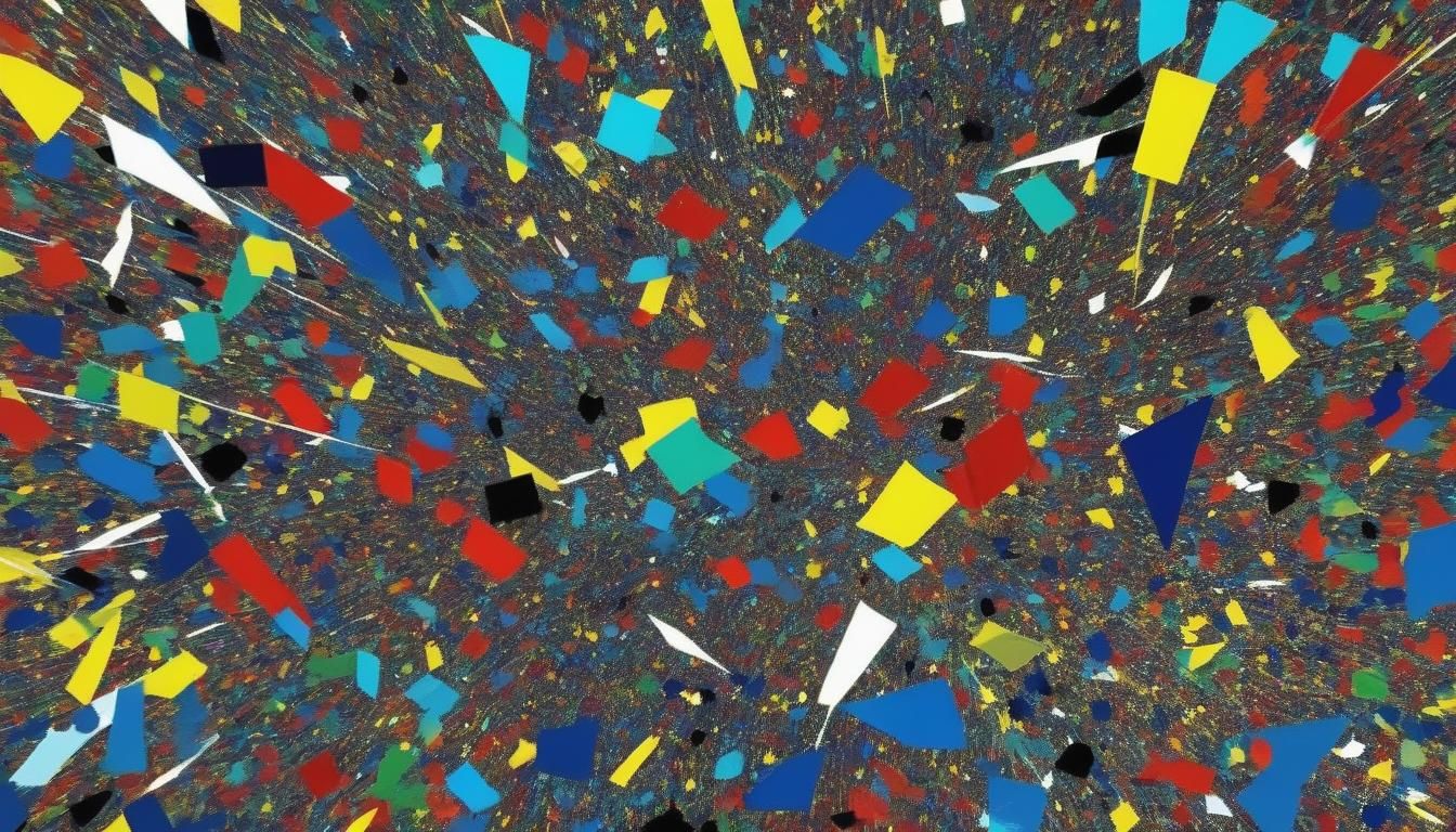 Abstract Scene in Complementary Colors with Fine Details