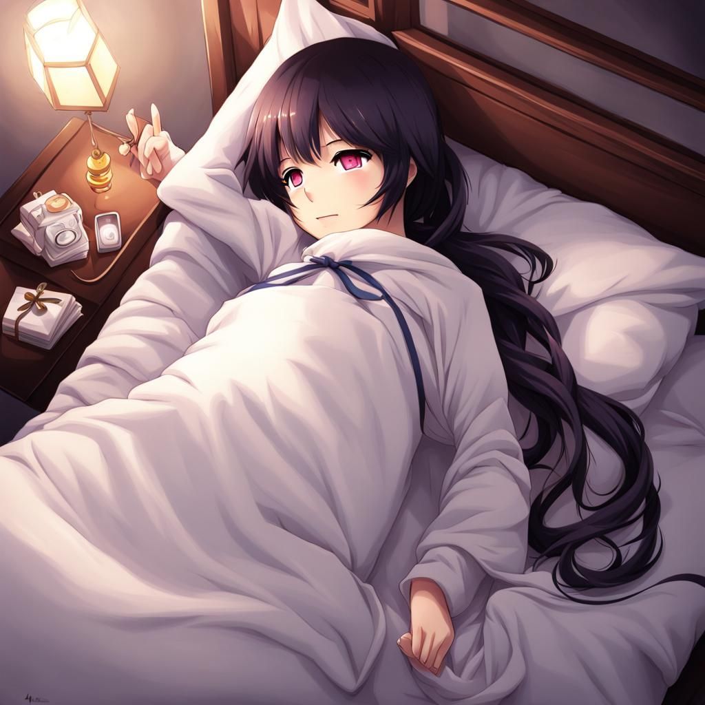 Anime Style Sleepsack Girl Manga Key Visual