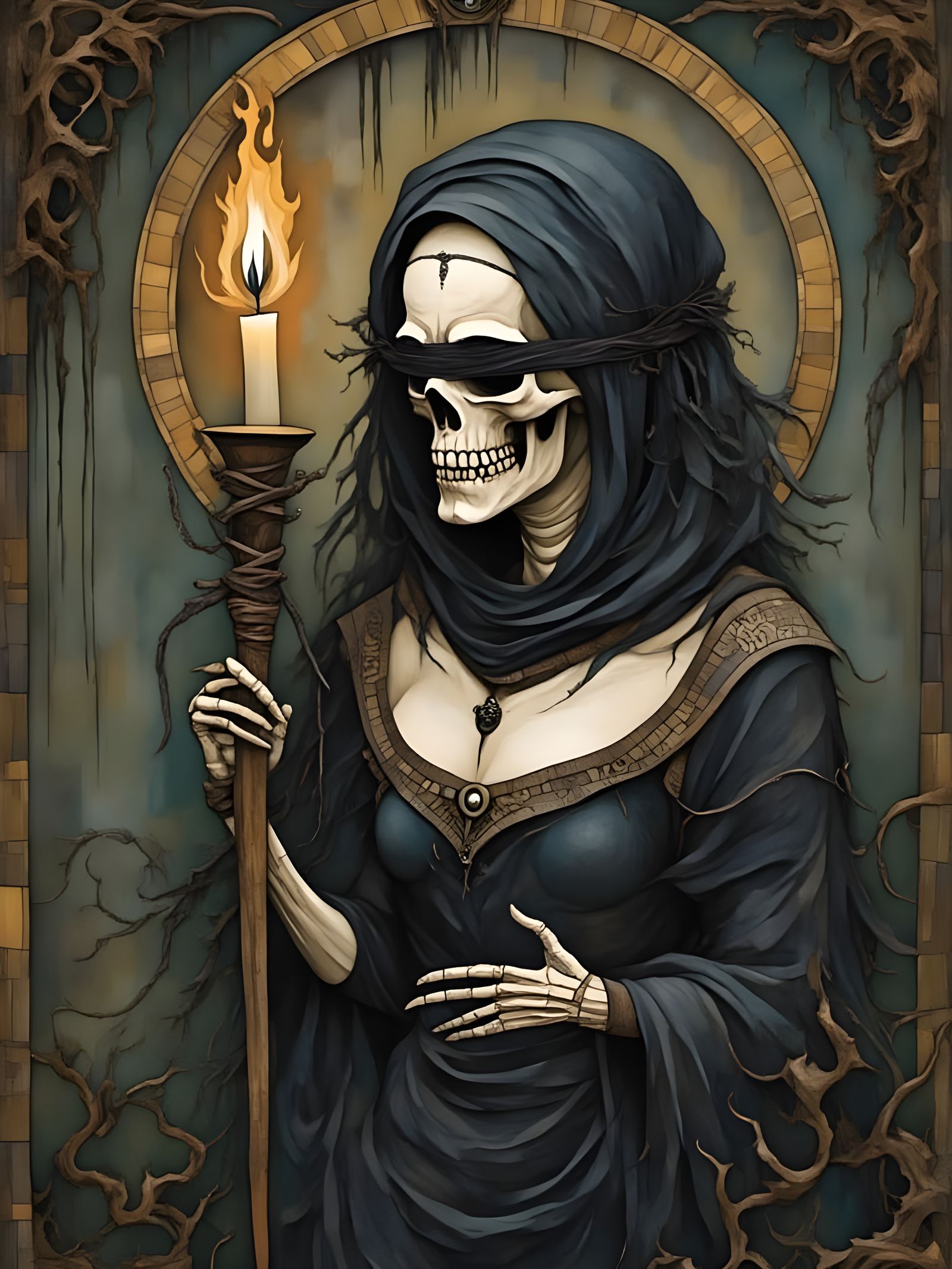 The Seer in Dark Gothic Tarot Style