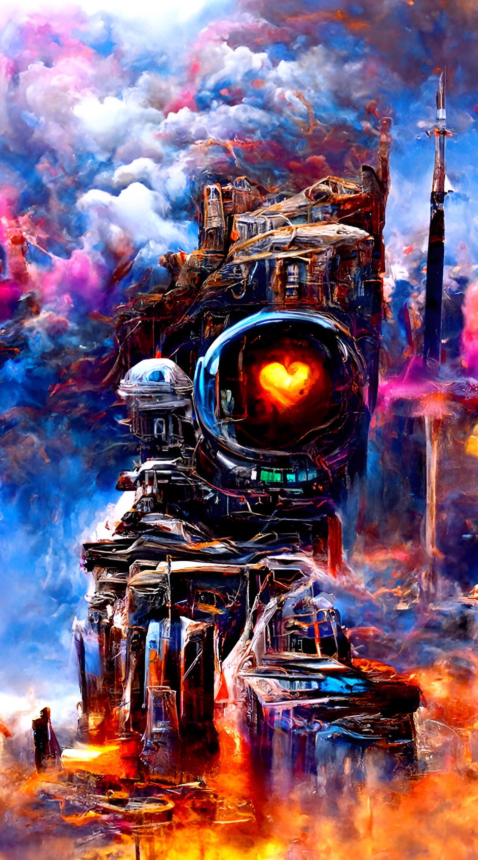 Dystopian Oil Painting in Photorealistic Style