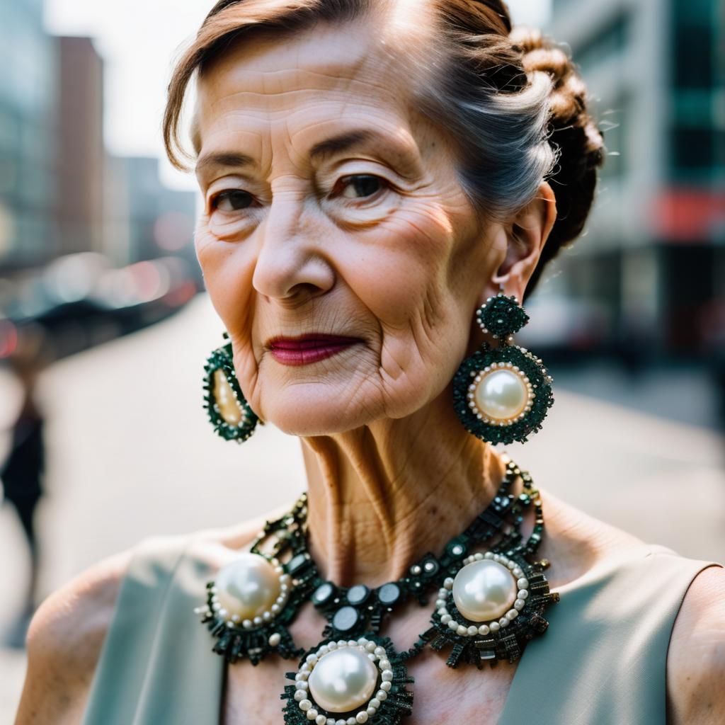 Woman in Cyberpunk Style with Motherboard Necklace