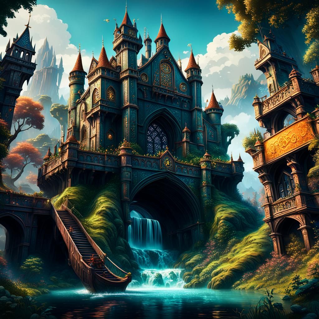 Fantastical Landscape with Intricate Details