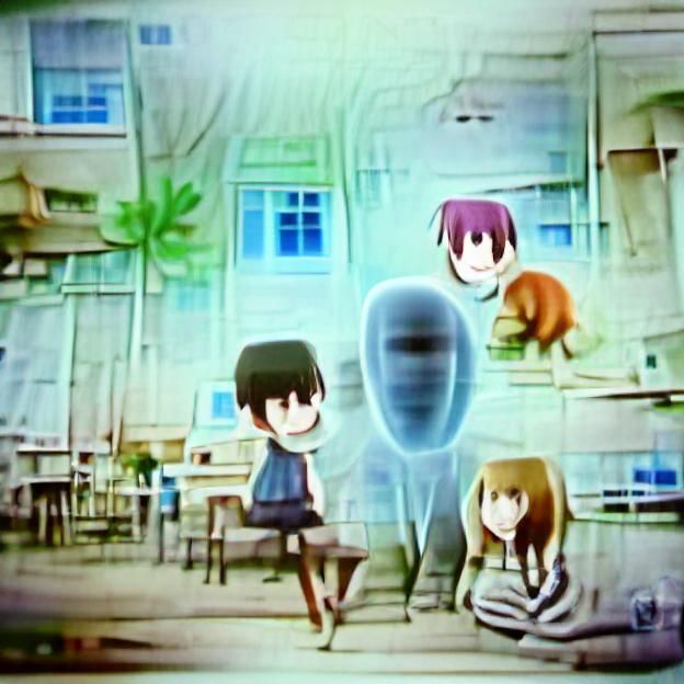 Invisible Friends in Anime Style
