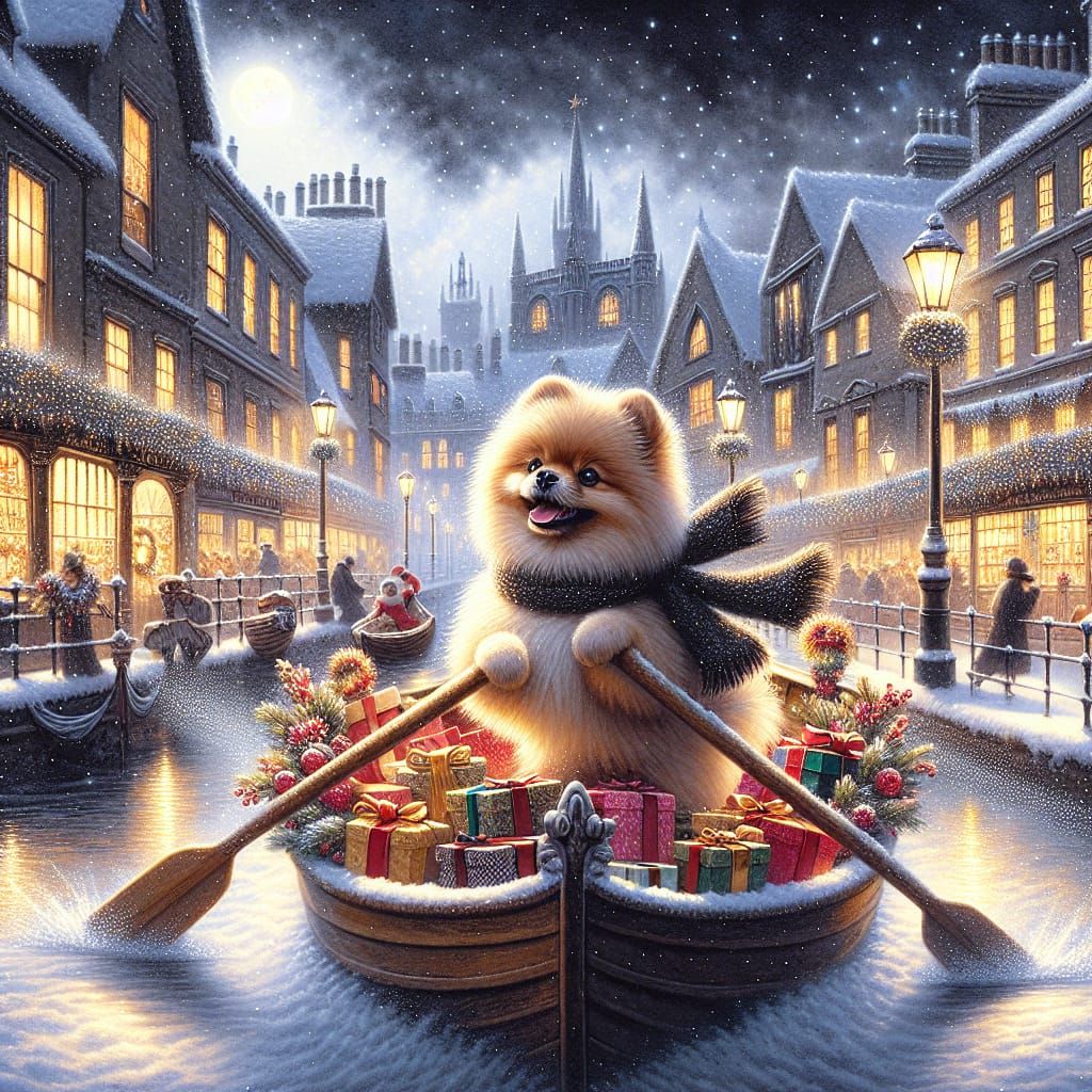 Victorian Winter Wonderland in Watercolor Style