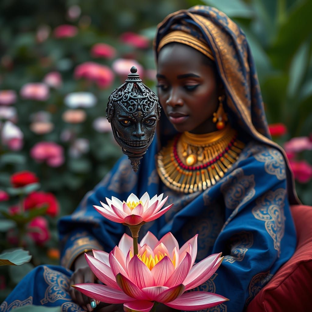 Zulu Woman Gazing at Magical Artifact