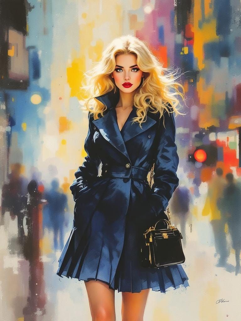 Ethereal Pin-Up in Aivazovsky and Turner Style