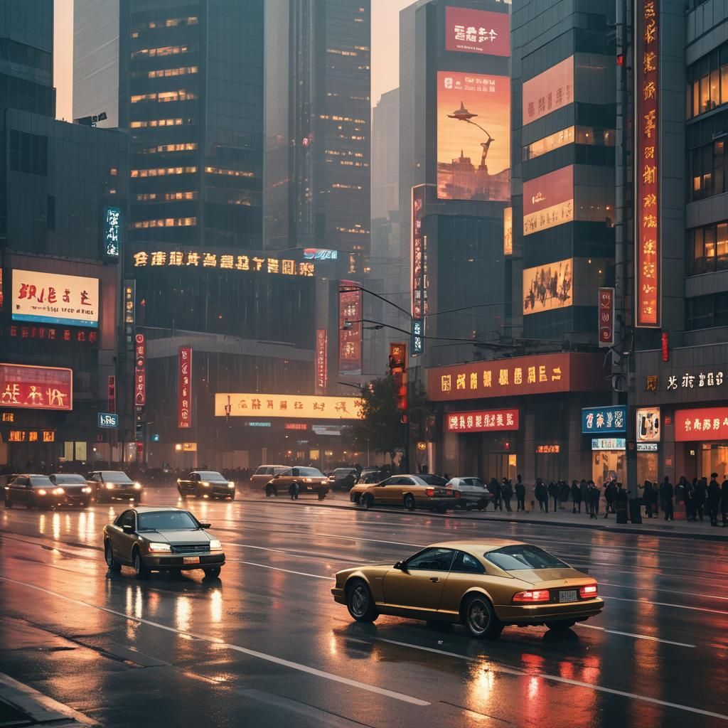 Neo-Futuristic Car Glides Through Beijing Streets