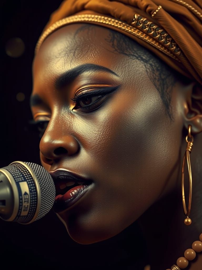 Vintage Jazz Diva in Sultry Sepia