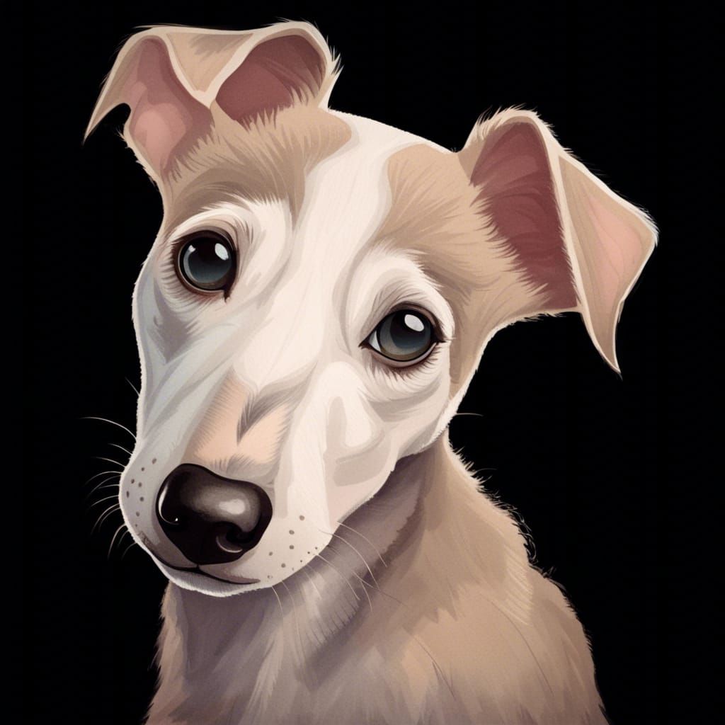 Cute Whippet Puppy Portrait