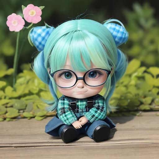 Cute Creature with Barbie Dolls in Watercolor Style