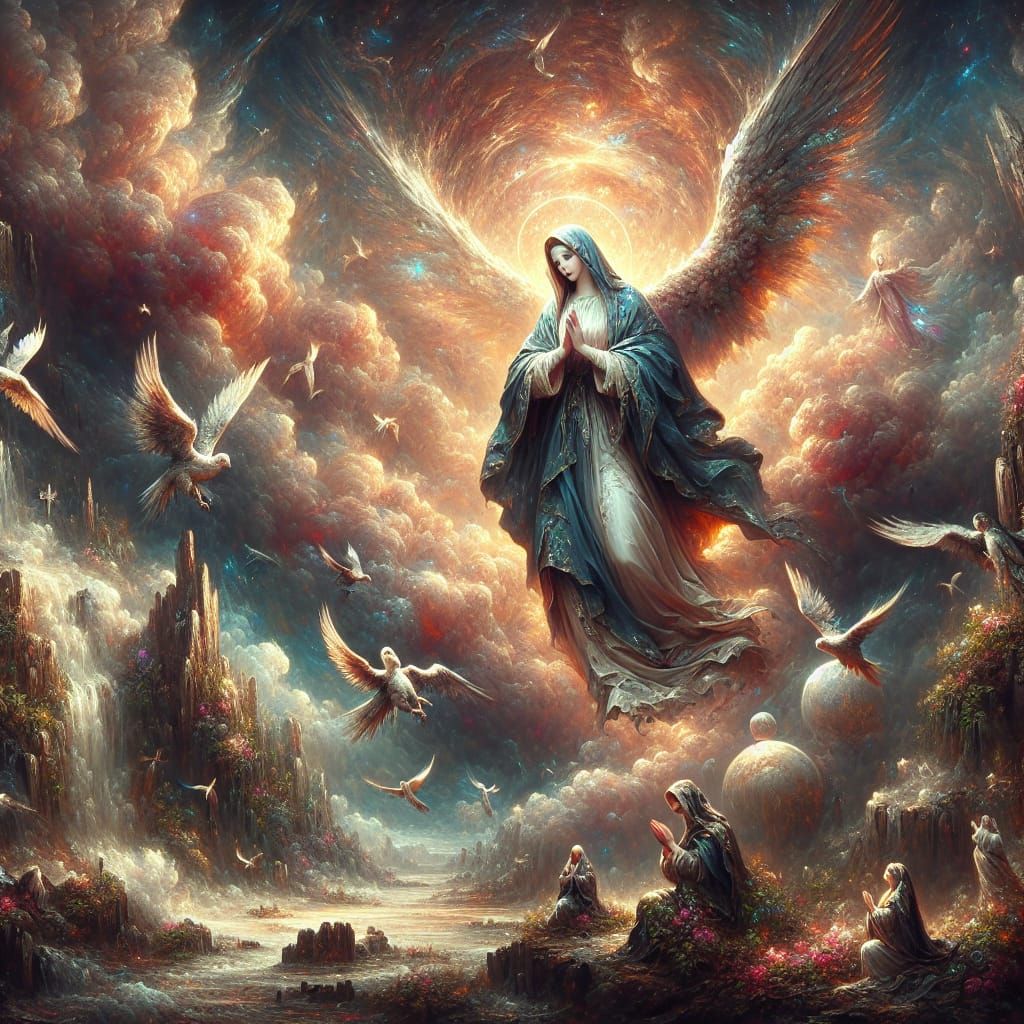 Fantastical Matte Painting of Holy Mary