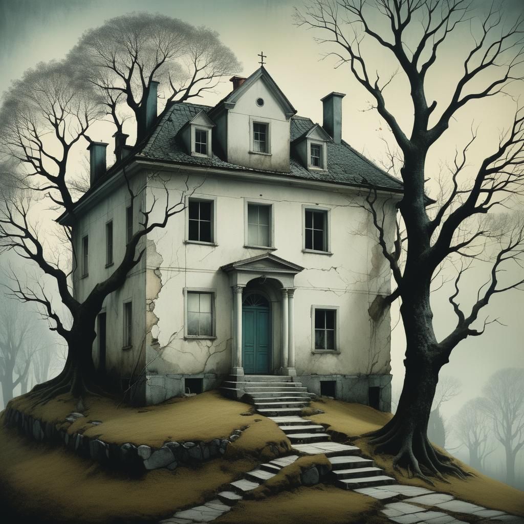 Girl Flees Occult House: Surreal Photography