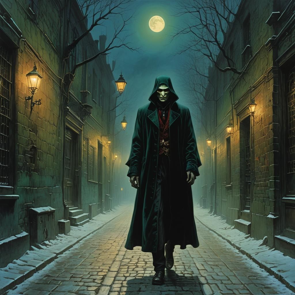 Victorian Vampire Stroll in Dreamlike Alley