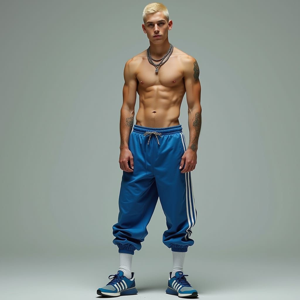 British Male in Urban Style with Adidas Tracksuit