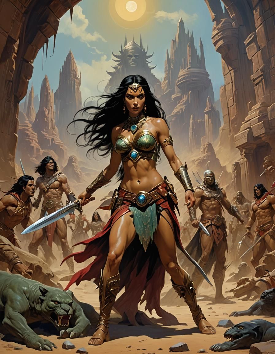 John Carter and Dejah Thoris Illustration
