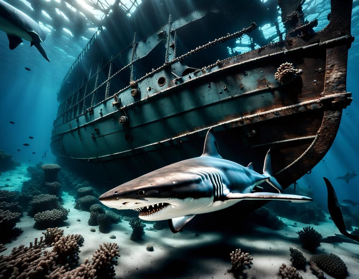 Mediterranean Shipwreck Teeming with Sharks and Sea Life