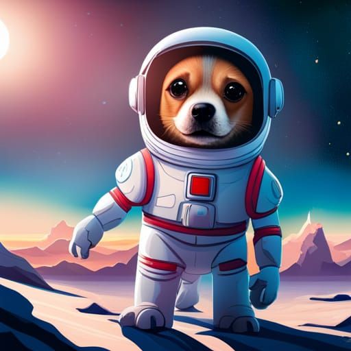 Futuristic Space Dogs NFT Collectibles in Sci-Fi Style