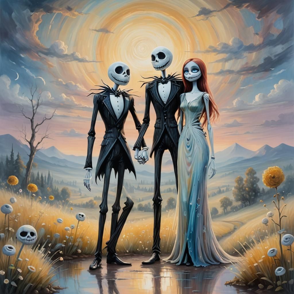 Jack and Sally in Dreamy Surrealism