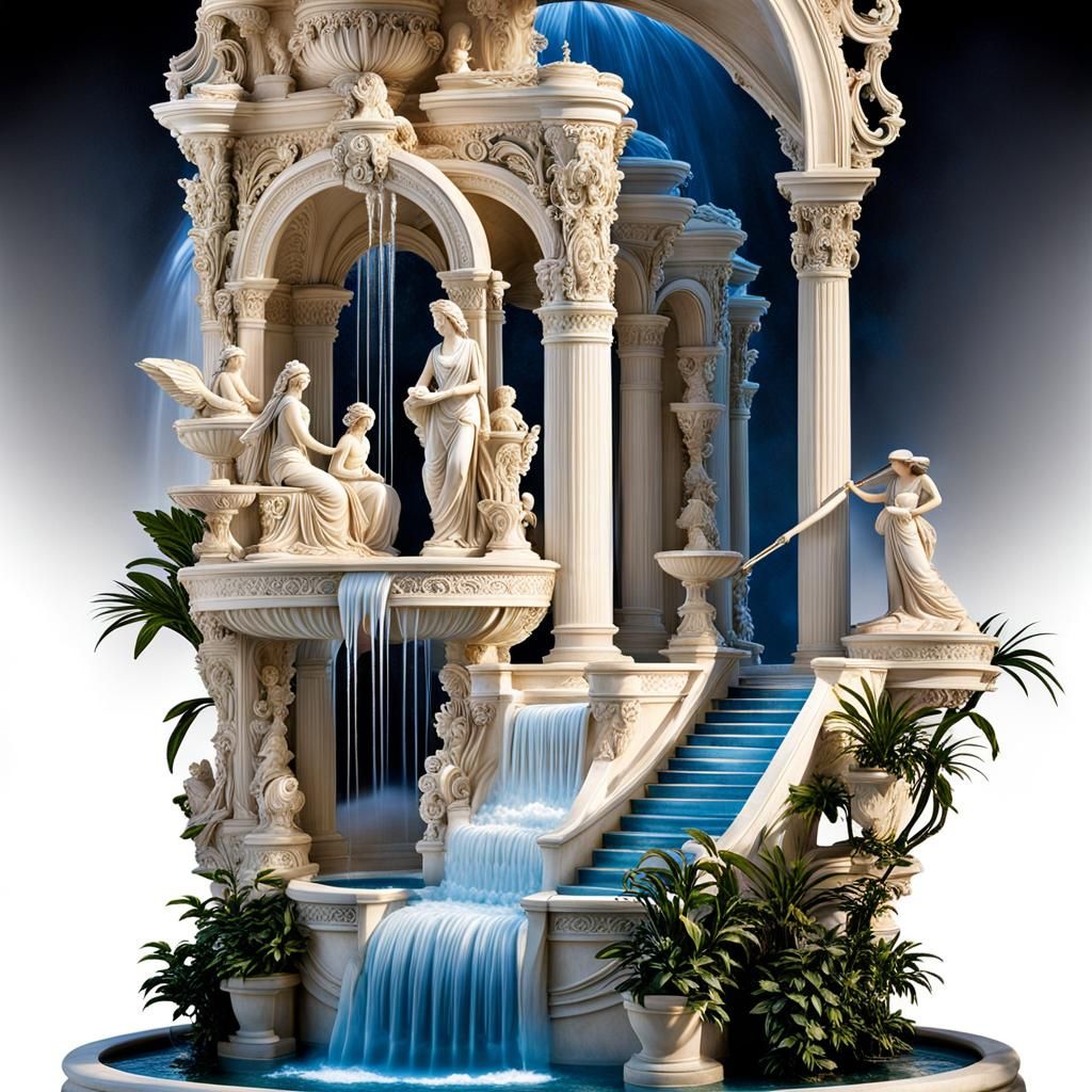 Eternal Marble Fountain: Ancient Myths in Stone