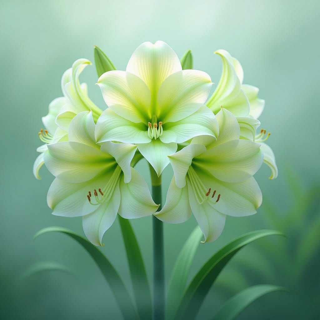 Lime Green Amaryllis in Dreamy Style