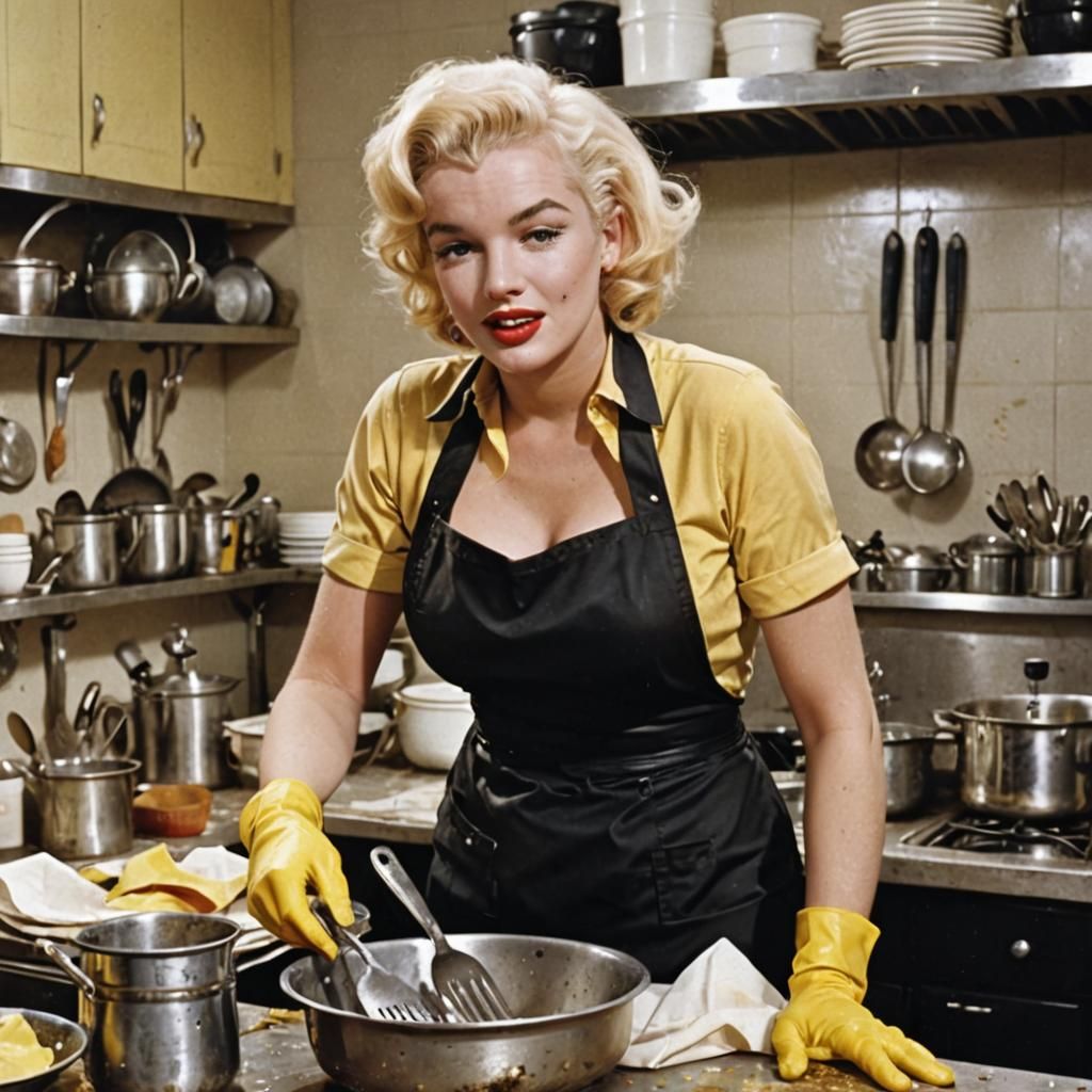 Marilyn Monroe as Exhausted Housewife
