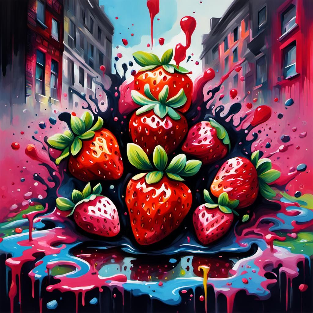 Strawberry Fields Forever as Graffiti Splash Art